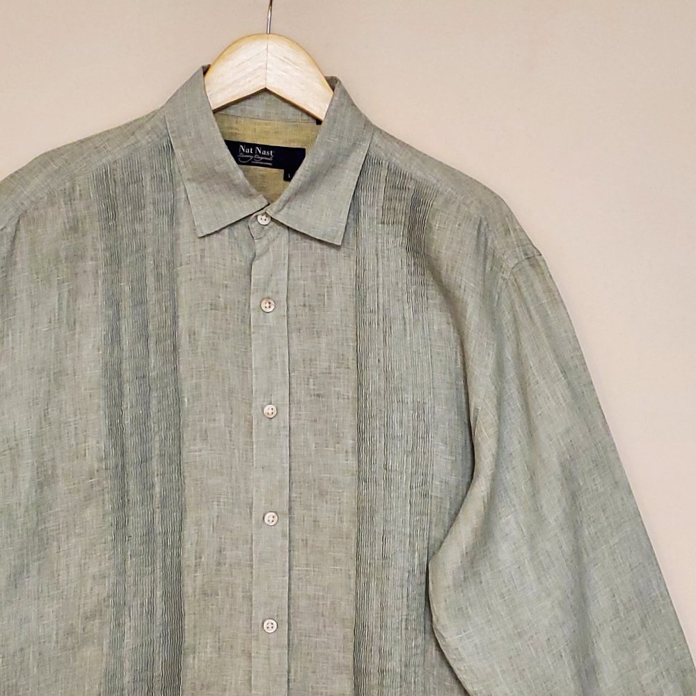 Nat Nast Linen Button Down L
